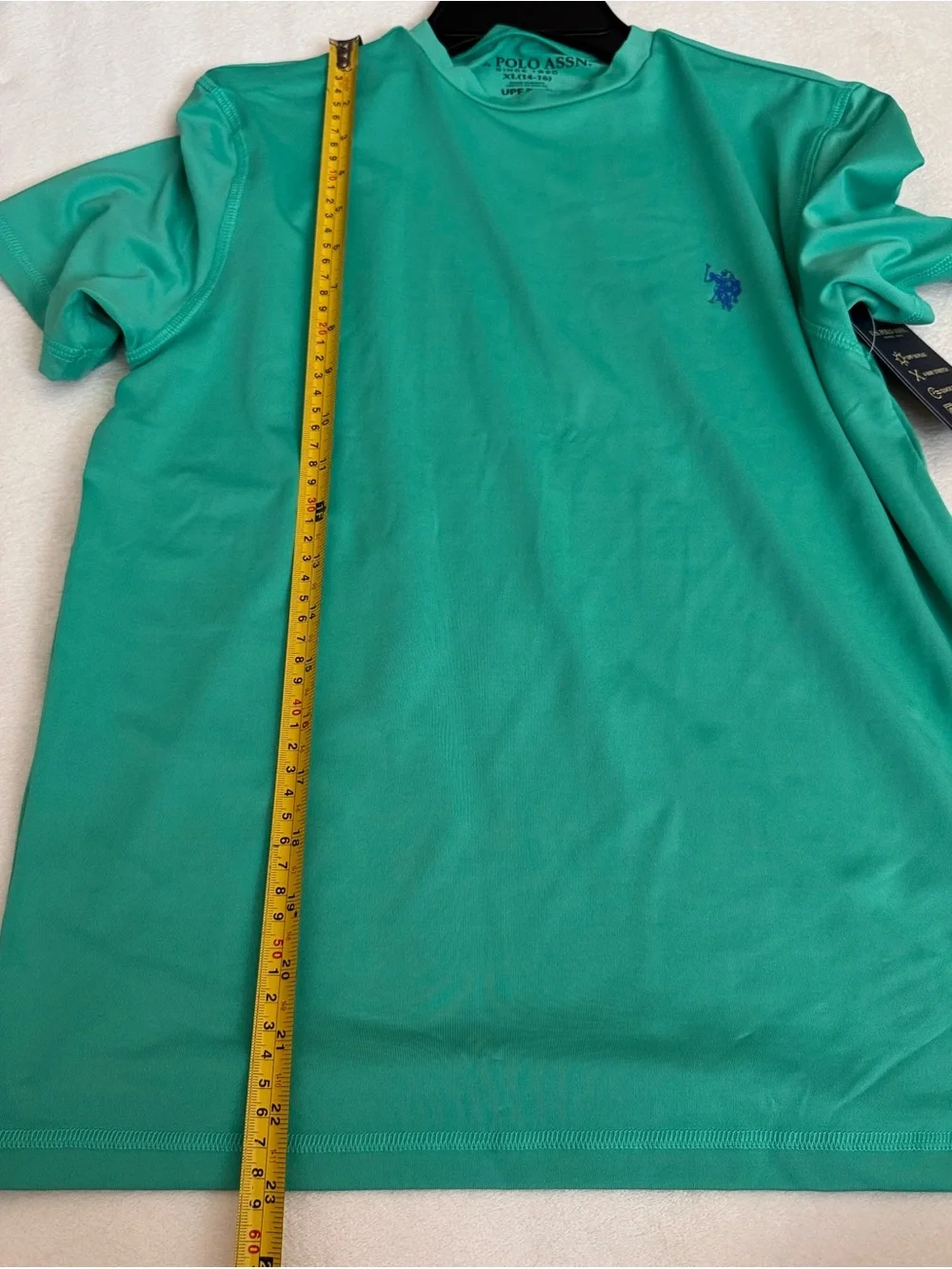 U.S. Polo Assn. Boys Short sleeve Rashguard, XL, Tropical Aqua